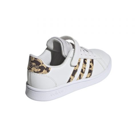 ADIDAS GRAND COURT WHITE ANIMAL PRINT PS JR