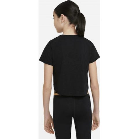NIKE TEE CROP BLACK GOLD JR