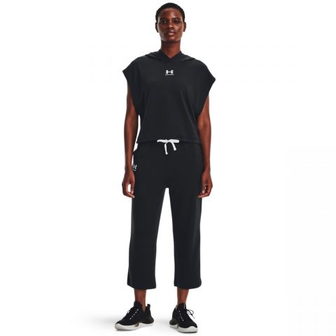 UNDER ARMOUR PANT CROP RIVAL TERRY FLARE BLACK WMNS