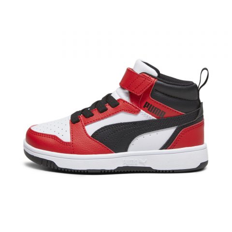 PUMA REBOUND V6 HI BLACK RED PS JR