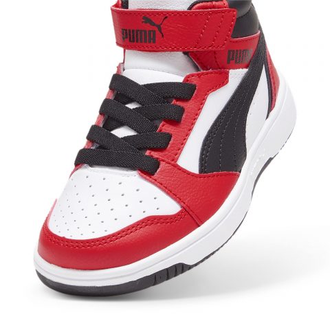 PUMA REBOUND V6 HI BLACK RED PS JR