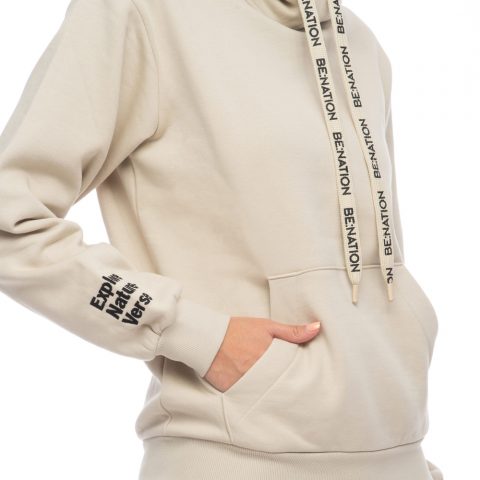 BE:NATION HOODY TOP NATUREVERSE GREIGE WMNS