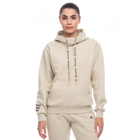 BE:NATION HOODY TOP NATUREVERSE GREIGE WMNS