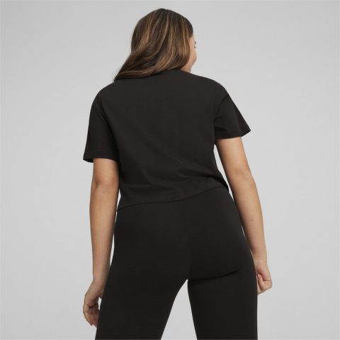 PUMA TS CROPPED LOGO BLACK PINK JR