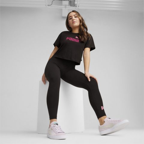 PUMA TS CROPPED LOGO BLACK PINK JR