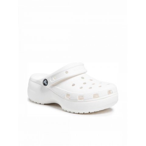 CROCS CLASSIC PLATFORM CRUSH CLOG WHITE WMNS