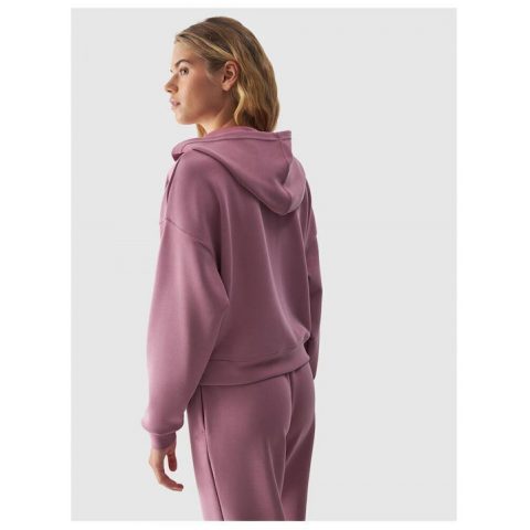 4F FZ SWEATSHIRT WITH MODAL DARK PINK WMNS