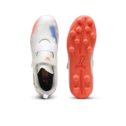 PUMA FUTURE 8 PLAY FG/AG WHITE ORANGE JR 