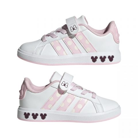 ADIDAS GRAND COURT MINNIE EL WHITE PINK PS JR