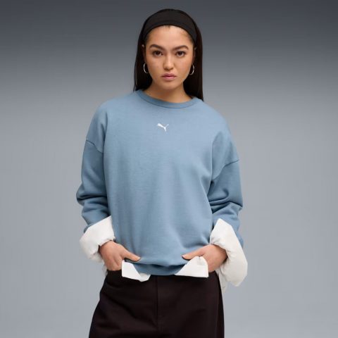 PUMA CREW NECK OVERSIZED COOL BLUE WMNS 