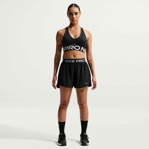 NIKE SHORTS DF 3IN WVN BLACK WHITE WMNS 