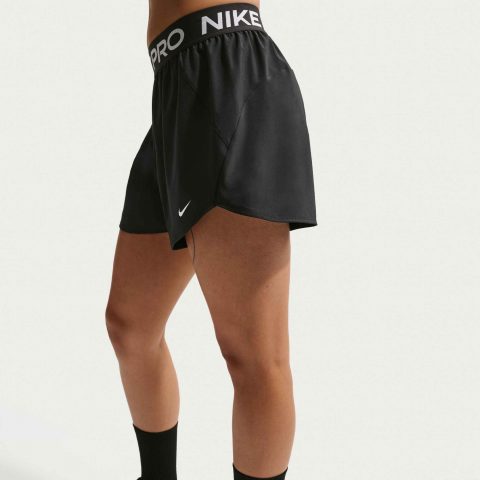 NIKE SHORTS DF 3IN WVN BLACK WHITE WMNS 
