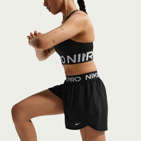 NIKE SHORTS DF 3IN WVN BLACK WHITE WMNS 
