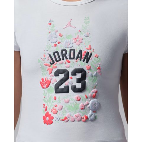 JORDAN TS FLORAL SLIM FIT JERSEY WHITE JR 