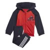 ADIDAS ADIDAS SET HOODY FZ /PANT RED/NAVY BLUE STR TD