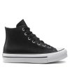 CONVERSE CONVERSE CHUCK TAYLOR ALL STAR CLEAN LEATHER LIFT PLATFORM HI BLACK JR