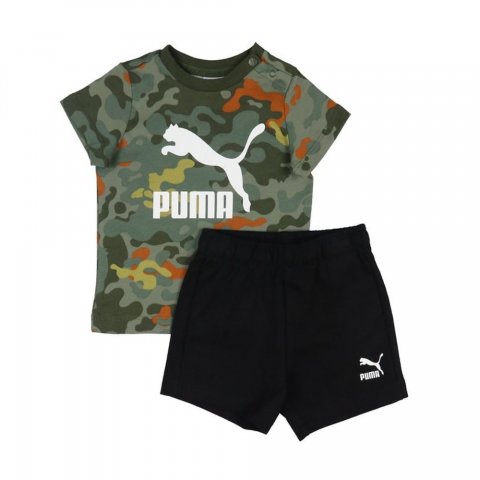 PUMA SET TS/SHORTS CAMO GREEN BLACK TD