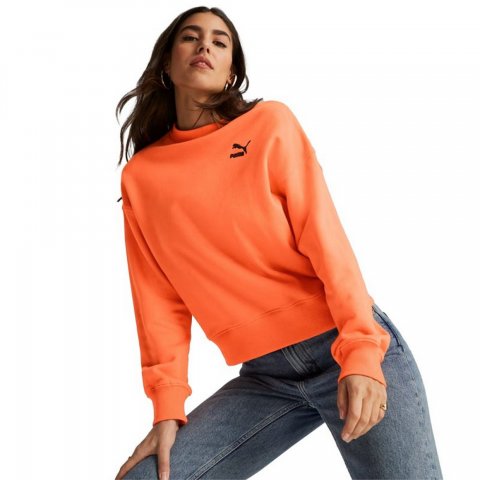PUMA CREW FT OVERSIZE CLASSICS ORANGE WMNS