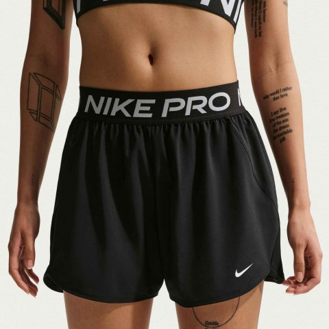 NIKE SHORTS DF 3IN WVN BLACK WHITE WMNS 