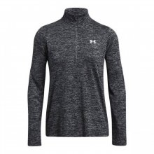 UNDER ARMOUR UNDER ARMOUR TS LS HALF ZIP GREY BLACK MELANGE WMNS